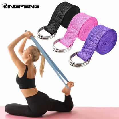 Yoga Strap – Adjustable D-Ring Stretching Belt for Yoga, Pilates & Flexibility Training