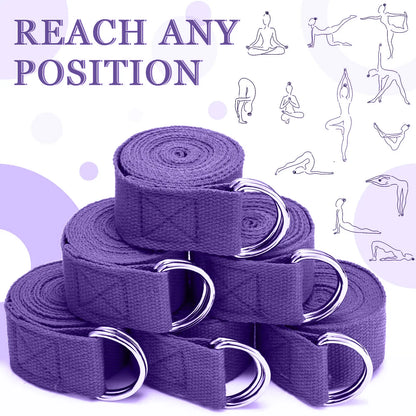 Yoga Strap – Adjustable D-Ring Stretching Belt for Yoga, Pilates & Flexibility Training