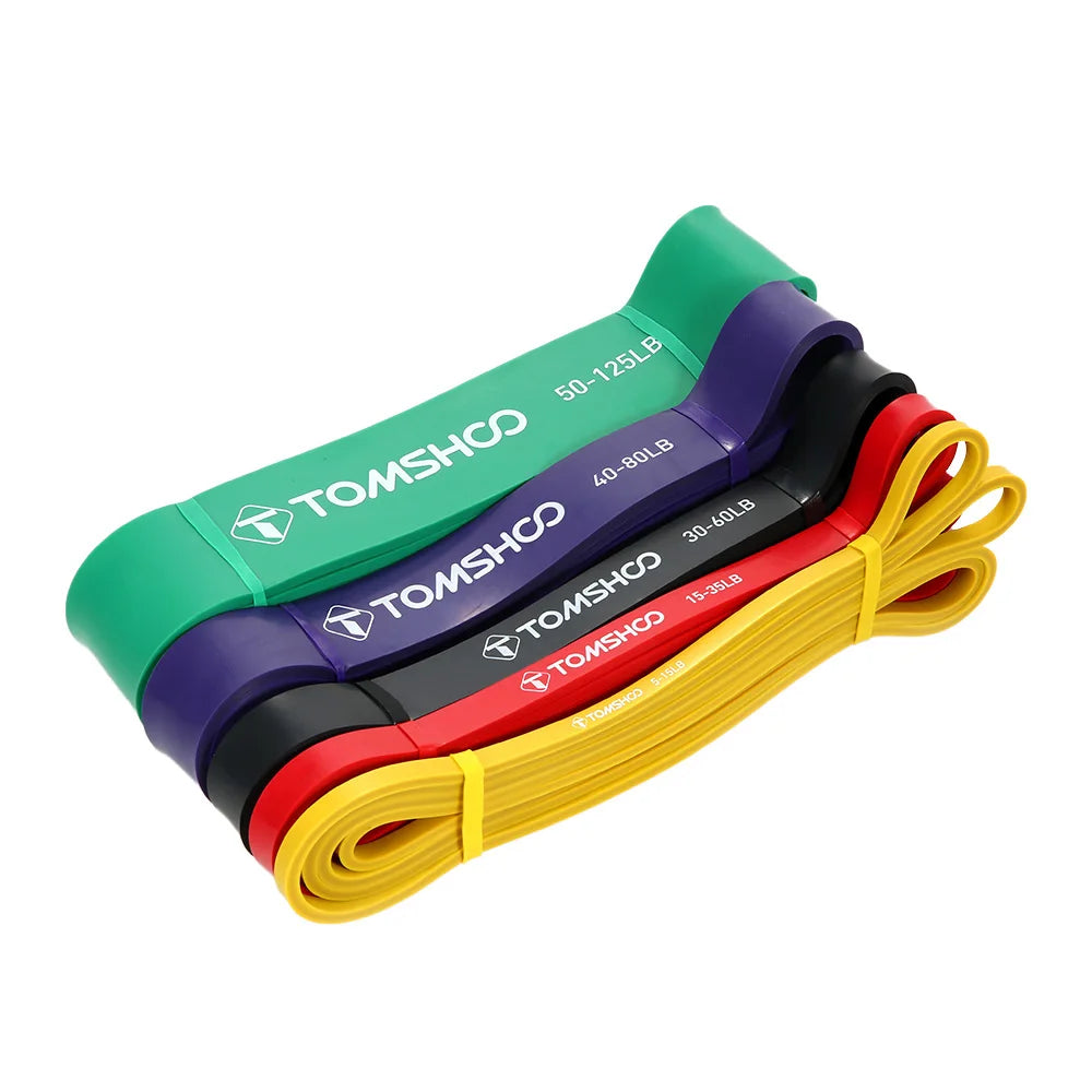 5 PCS Pull Up Assist Bands Set Resistance Loop Bands Powerlifting Exercise Stretch Bands with Door Anchor and Handles