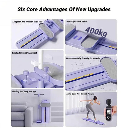 Unisex Leg Fitness Equipment For Thigh Exercises, Foldable Ski Machine Suitable For Various Scenarios.
