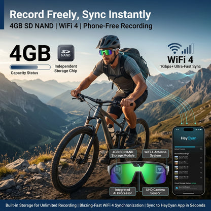 Smart Glasses with 4K HD Camera – Anti-Shake Recording, 3D Stereo Audio & Wearable Tech