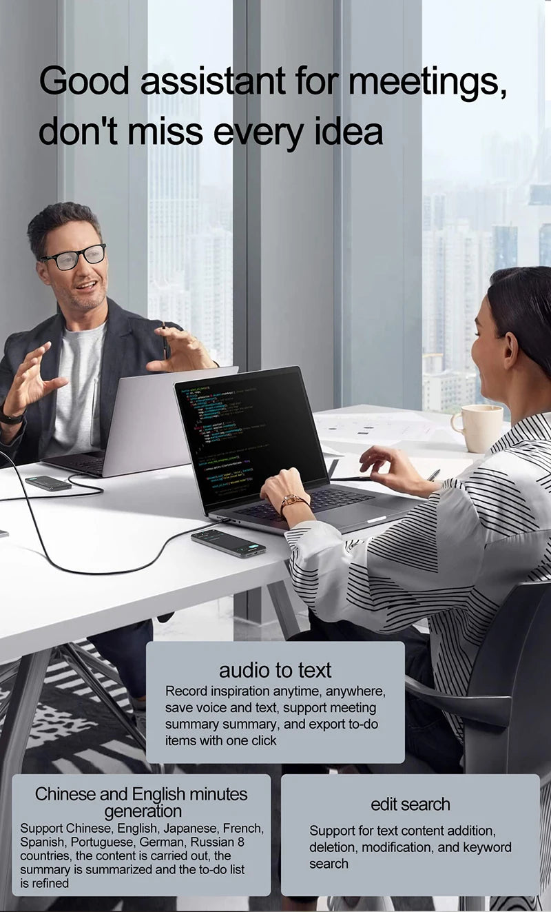 AI Smart Glasses – Real-Time Translation & Smart Wearable Tech for Men & Women