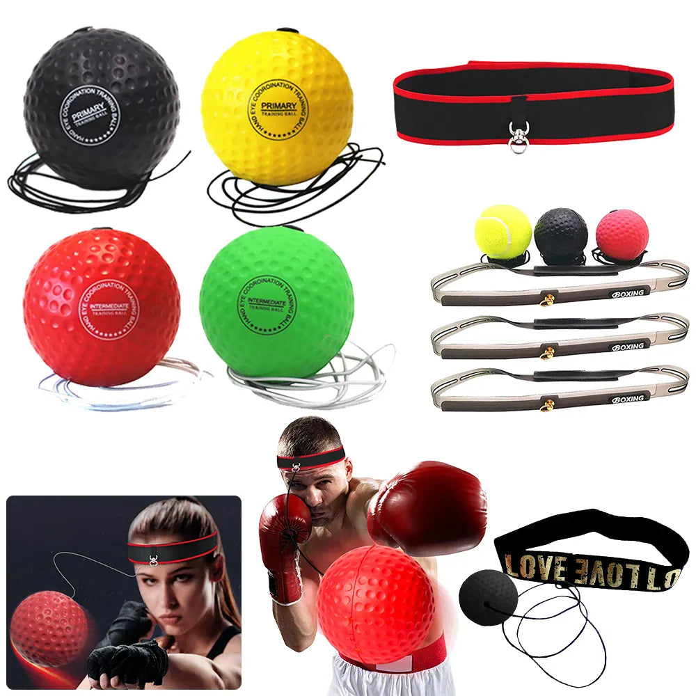 MMA Boxing Speed Ball Head-Mounted Pu Training Hand Eye Reaction Home Sandbag Fitness Equipment Gym Muay Thai Fighting Pressure