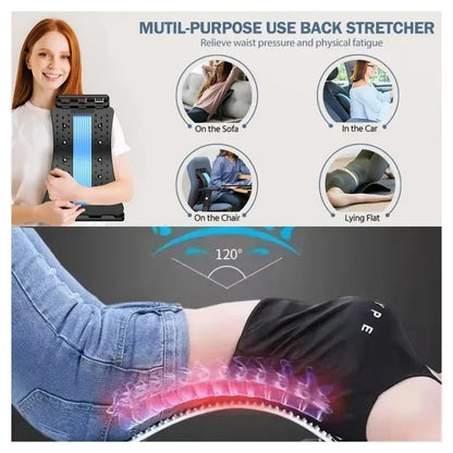 Back Stretcher Board – Adjustable Lumbar Support with Magnetic Massage Points for Home Use