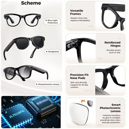 Smart AI Glasses – 8K Camera, Real-Time Translator & Photo/Video Recording Wearable