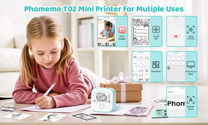 Phomemo T02 Mini Thermal Sticker Printer – Wireless, Inkless & Portable | iOS & Android