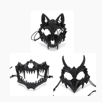Dragon God Half Face Mask – Fierce COS Costume Mask for Halloween & Cosplay