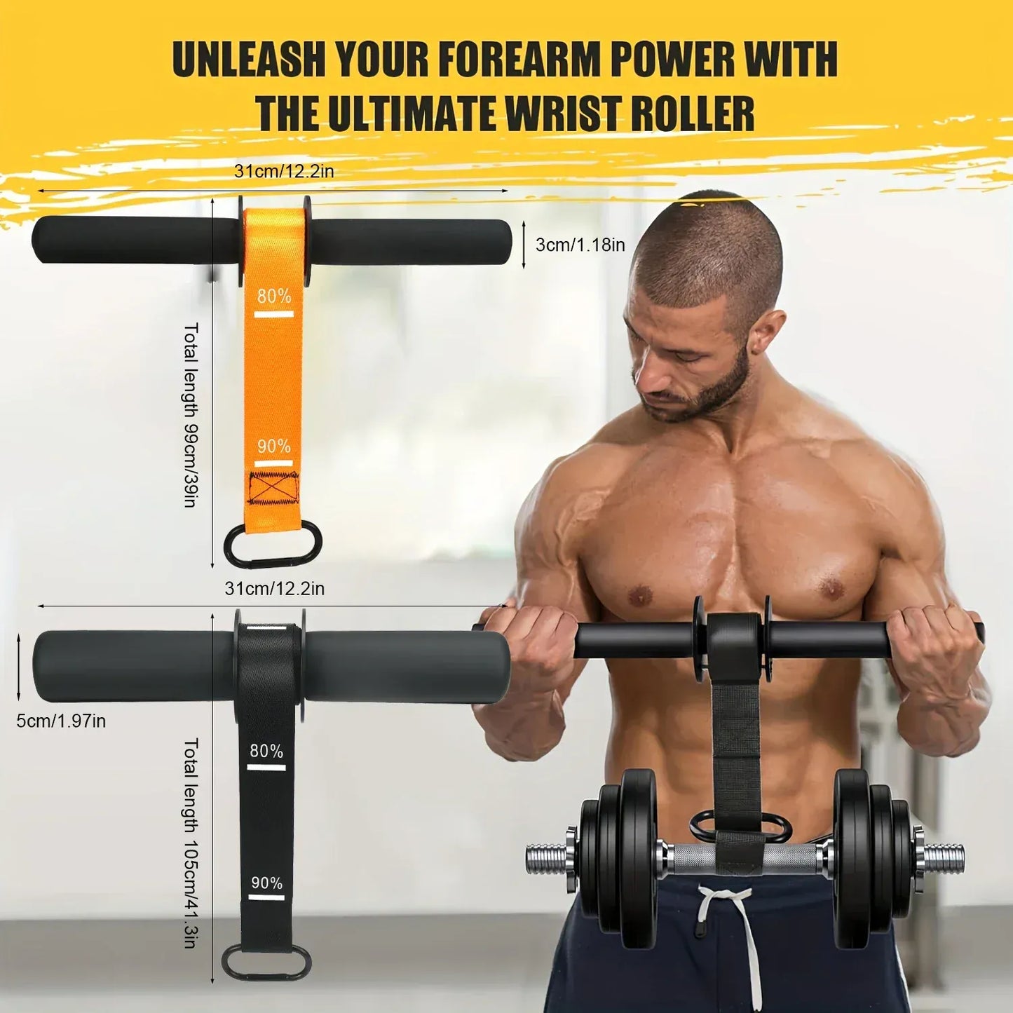 Adjustable Forearm Strength Trainer Wrist Roller With Thickened Non-Slip Handle Belt Home Workout Upper Body Fitness Equipment Adjustable Forearm Strength Trainer Wrist Roller With Thickened Non-Slip Handle Belt Home Workout Upper Body Fitness Equipment