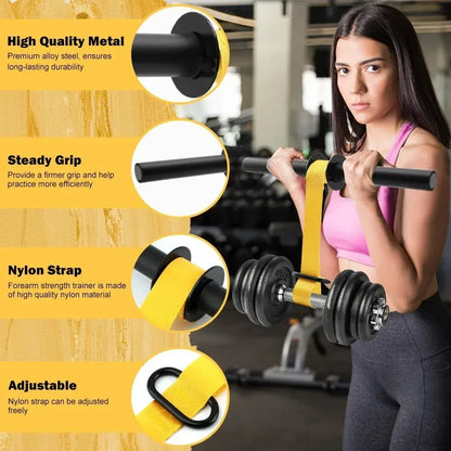 Adjustable Wrist Roller Forearm Strength Trainer Non-Slip Handle Grip Training | Wahooly Adjustable Wrist Roller Forearm Strength Trainer – Non-Slip Handle Belt for Upper Body & Grip Training