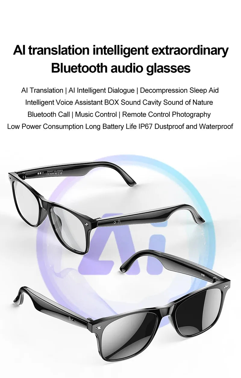 AI Smart Glasses – Real-Time Translation Smart Wearable Tech Eyewear AI Smart Glasses – Real-Time Translation & Smart Wearable Tech for Men & Women