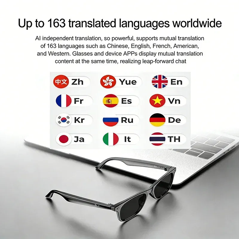 AI Smart Glasses – Real-Time Translation Smart Wearable Tech Eyewear AI Smart Glasses – Real-Time Translation & Smart Wearable Tech for Men & Women