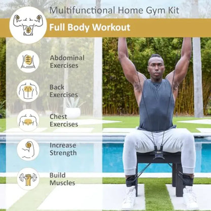 All-in-One Fitness Resistance Band | Full Body Strength & Core Training | Home & Travel All-in-One Fitness Resistance Band — Full Body Strength, Core & Flexibility Training at Home or On the Go