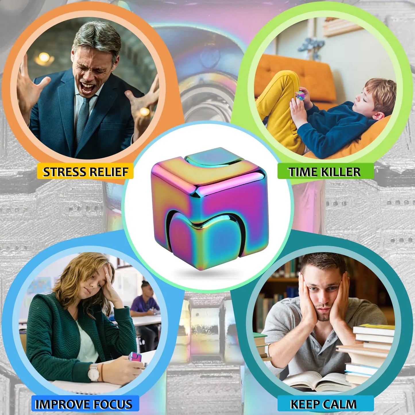 Alloy Cube Spinner Fingertip Gyroscope Fidget Anti Stress Toys Adult Office Home Travel Portable Stress Relief Toys Xmas Gifts Alloy Cube Spinner Fingertip Gyroscope Fidget Anti Stress Toys Adult Office Home Travel Portable Stress Relief Toys Xmas Gifts