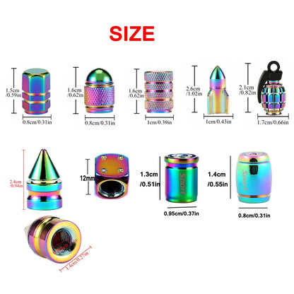 Aluminum Tire Valve Stem Caps 4-Pack – Universal Fit for Car, Motorcycle & Bike | Wahooly Aluminum Tire Valve Stem Caps – 4-Pack Universal Dust Covers for Car, Motorcycle & Bike (12 Colors)