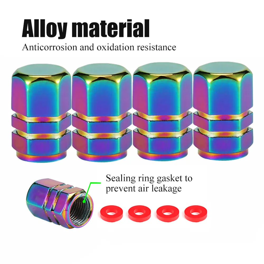 Aluminum Tire Valve Stem Caps 4-Pack – Universal Fit for Car, Motorcycle & Bike | Wahooly Aluminum Tire Valve Stem Caps – 4-Pack Universal Dust Covers for Car, Motorcycle & Bike (12 Colors)