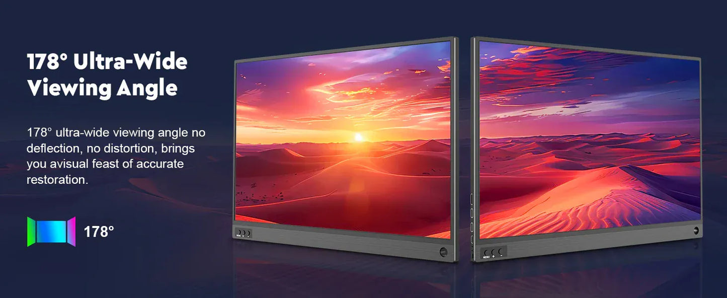 Amoudo 15.6 Inch Portable Monitor 1920x1080P  Extend Display IPS LCD Panel Penhole Stand VESA USBC Mini HDMI Mobile Display Amoudo 15.6 Inch Portable Monitor 1920x1080P  Extend Display IPS LCD Panel Penhole Stand VESA USBC Mini HDMI Mobile Display