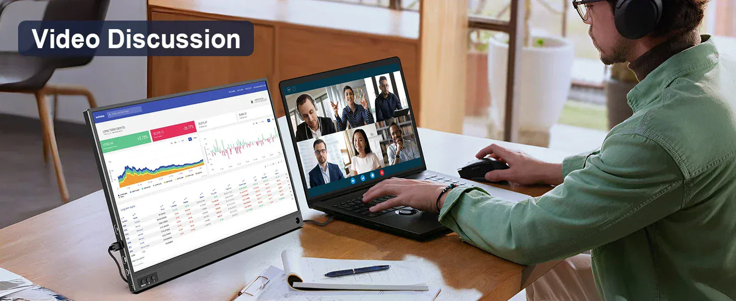 Amoudo 15.6 Inch Portable Monitor 1920x1080P  Extend Display IPS LCD Panel Penhole Stand VESA USBC Mini HDMI Mobile Display Amoudo 15.6 Inch Portable Monitor 1920x1080P  Extend Display IPS LCD Panel Penhole Stand VESA USBC Mini HDMI Mobile Display