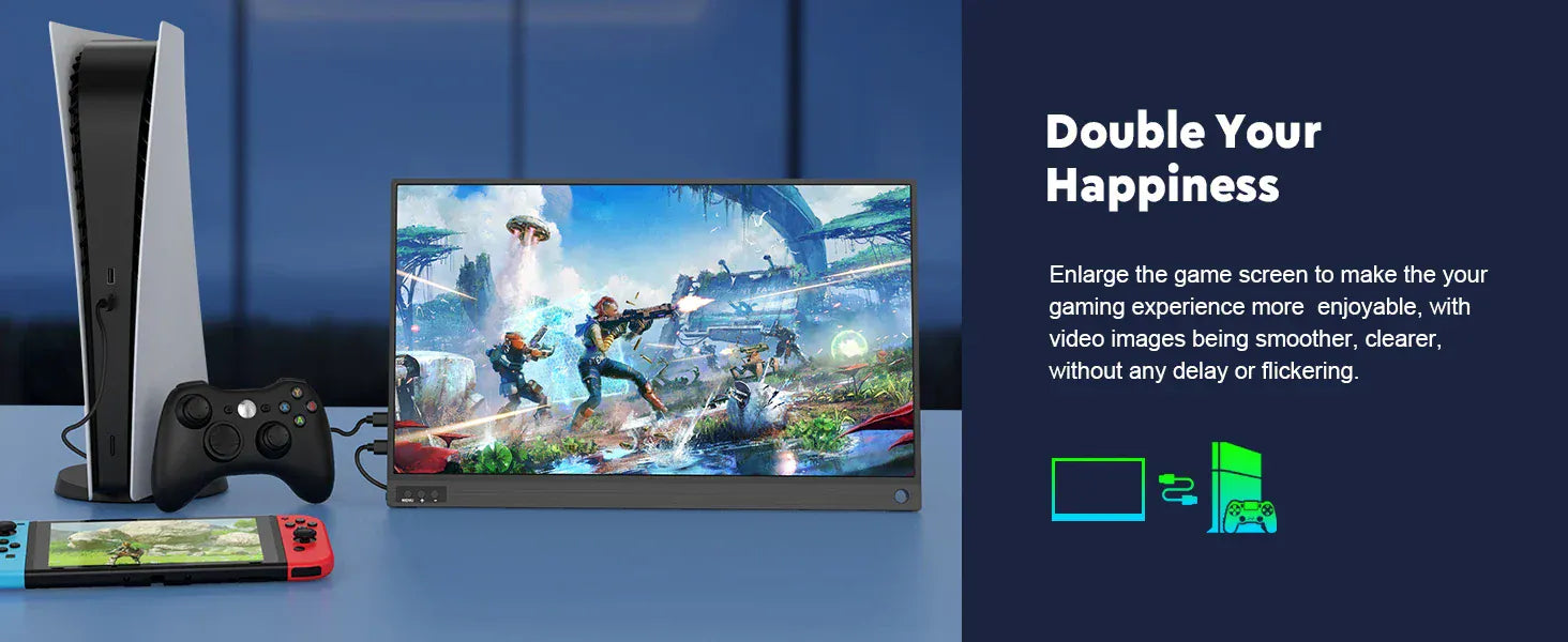 Amoudo 15.6 Inch Portable Monitor 1920x1080P  Extend Display IPS LCD Panel Penhole Stand VESA USBC Mini HDMI Mobile Display Amoudo 15.6 Inch Portable Monitor 1920x1080P  Extend Display IPS LCD Panel Penhole Stand VESA USBC Mini HDMI Mobile Display