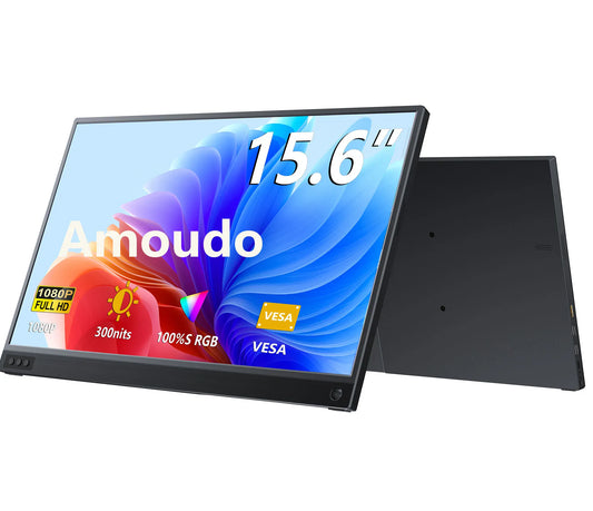 Amoudo 15.6 Inch Portable Monitor 1920x1080P  Extend Display IPS LCD Panel Penhole Stand VESA USBC Mini HDMI Mobile Display Amoudo 15.6 Inch Portable Monitor 1920x1080P  Extend Display IPS LCD Panel Penhole Stand VESA USBC Mini HDMI Mobile Display