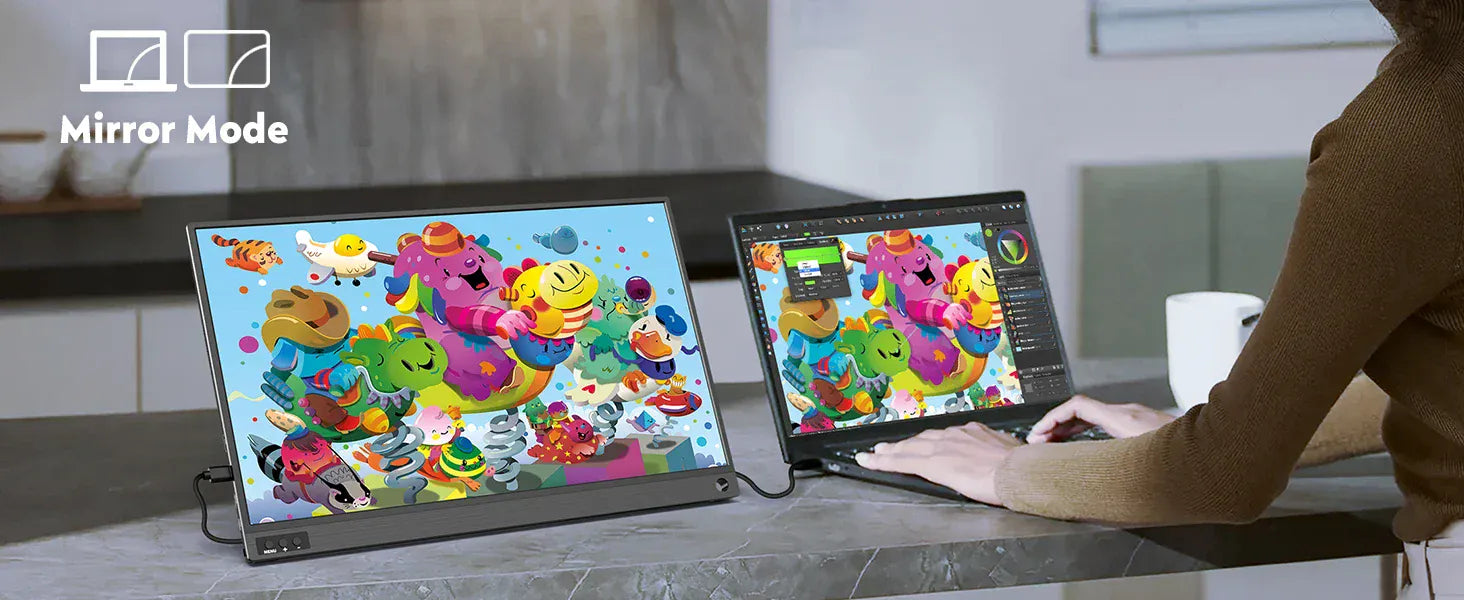 Amoudo 15.6 Inch Portable Monitor 1920x1080P  Extend Display IPS LCD Panel Penhole Stand VESA USBC Mini HDMI Mobile Display Amoudo 15.6 Inch Portable Monitor 1920x1080P  Extend Display IPS LCD Panel Penhole Stand VESA USBC Mini HDMI Mobile Display