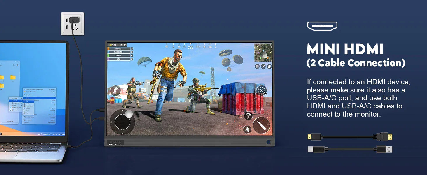 Amoudo 15.6 Inch Portable Monitor 1920x1080P  Extend Display IPS LCD Panel Penhole Stand VESA USBC Mini HDMI Mobile Display Amoudo 15.6 Inch Portable Monitor 1920x1080P  Extend Display IPS LCD Panel Penhole Stand VESA USBC Mini HDMI Mobile Display