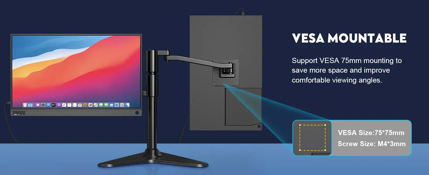 Amoudo 15.6 Inch Portable Monitor 1920x1080P  Extend Display IPS LCD Panel Penhole Stand VESA USBC Mini HDMI Mobile Display Amoudo 15.6 Inch Portable Monitor 1920x1080P  Extend Display IPS LCD Panel Penhole Stand VESA USBC Mini HDMI Mobile Display