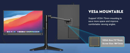 Amoudo 15.6 Inch Portable Monitor 1920x1080P  Extend Display IPS LCD Panel Penhole Stand VESA USBC Mini HDMI Mobile Display Amoudo 15.6 Inch Portable Monitor 1920x1080P  Extend Display IPS LCD Panel Penhole Stand VESA USBC Mini HDMI Mobile Display