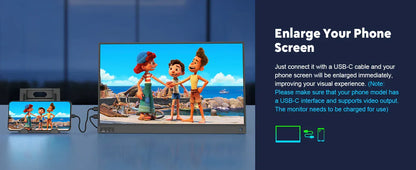 Amoudo 15.6 Inch Portable Monitor 1920x1080P  Extend Display IPS LCD Panel Penhole Stand VESA USBC Mini HDMI Mobile Display Amoudo 15.6 Inch Portable Monitor 1920x1080P  Extend Display IPS LCD Panel Penhole Stand VESA USBC Mini HDMI Mobile Display