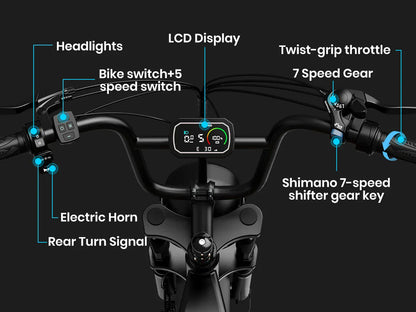 AMYET V9-G60 Adults Electric Bike 1000W Motor Bicycle 48V 20AH 20“ Tire Ebike Electric E Bikes Mountain Moped Ebikes For Men AMYET V9-G60 Adults Electric Bike 1000W Motor Bicycle 48V 20AH 20“ Tire Ebike Electric E Bikes Mountain Moped Ebikes For Men