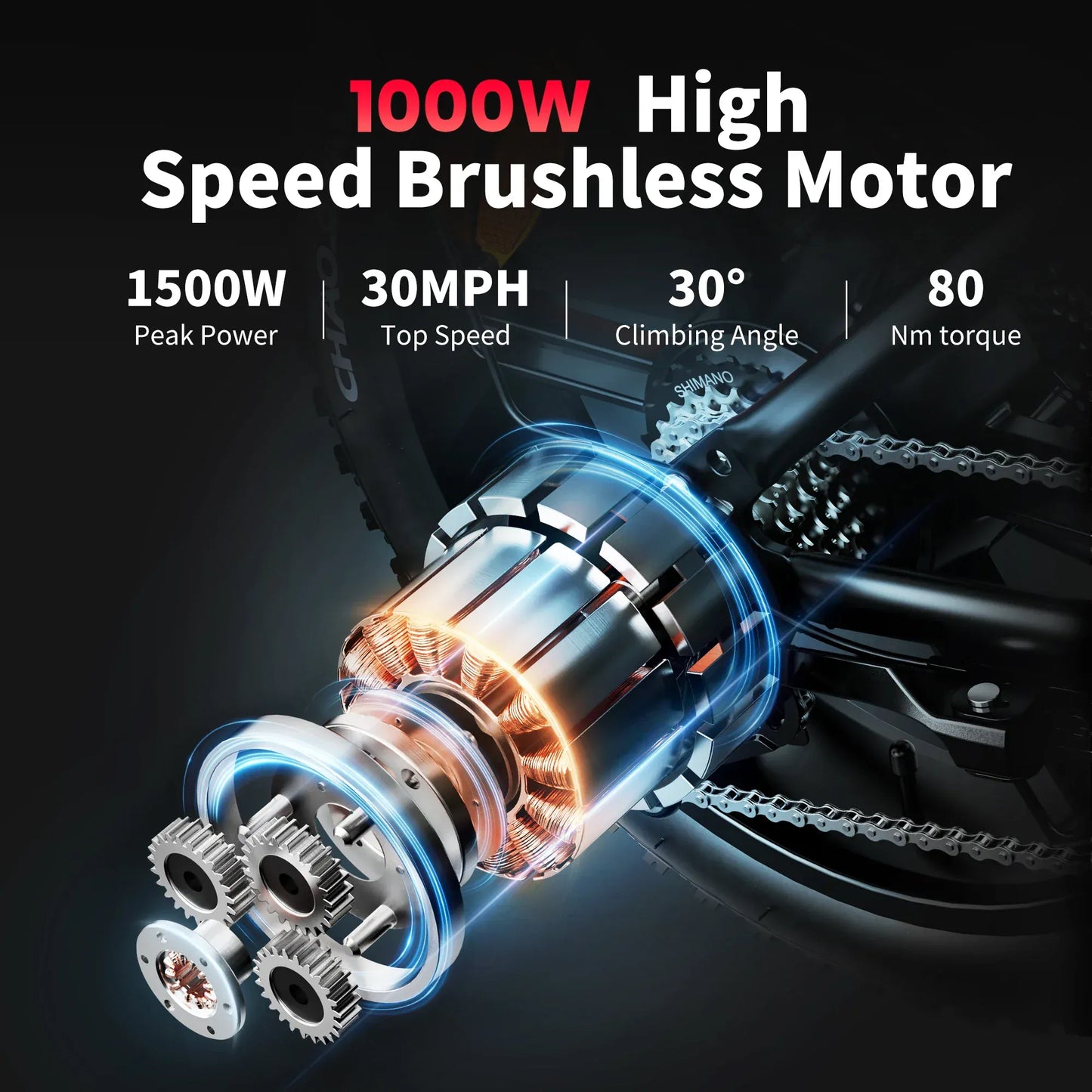 AMYET V9-G60 Adults Electric Bike 1000W Motor Bicycle 48V 20AH 20“ Tire Ebike Electric E Bikes Mountain Moped Ebikes For Men AMYET V9-G60 Adults Electric Bike 1000W Motor Bicycle 48V 20AH 20“ Tire Ebike Electric E Bikes Mountain Moped Ebikes For Men