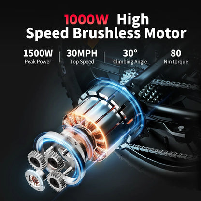 AMYET V9-G60 Adults Electric Bike 1000W Motor Bicycle 48V 20AH 20“ Tire Ebike Electric E Bikes Mountain Moped Ebikes For Men AMYET V9-G60 Adults Electric Bike 1000W Motor Bicycle 48V 20AH 20“ Tire Ebike Electric E Bikes Mountain Moped Ebikes For Men