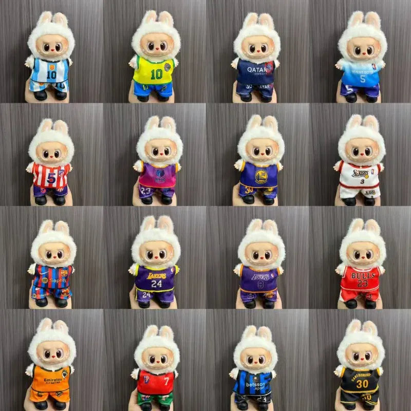 Anime Labubu Doll Clothes Football basketball jerseys Labubu Idol V1 V2 Dolls Clothing Accessories 15/17cm Plush Doll Universal Anime Labubu Doll Clothes Football basketball jerseys Labubu Idol V1 V2 Dolls Clothing Accessories 15/17cm Plush Doll Universal