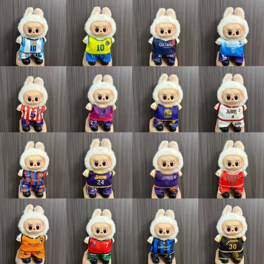 Anime Labubu Doll Clothes Football basketball jerseys Labubu Idol V1 V2 Dolls Clothing Accessories 15/17cm Plush Doll Universal Anime Labubu Doll Clothes Football basketball jerseys Labubu Idol V1 V2 Dolls Clothing Accessories 15/17cm Plush Doll Universal