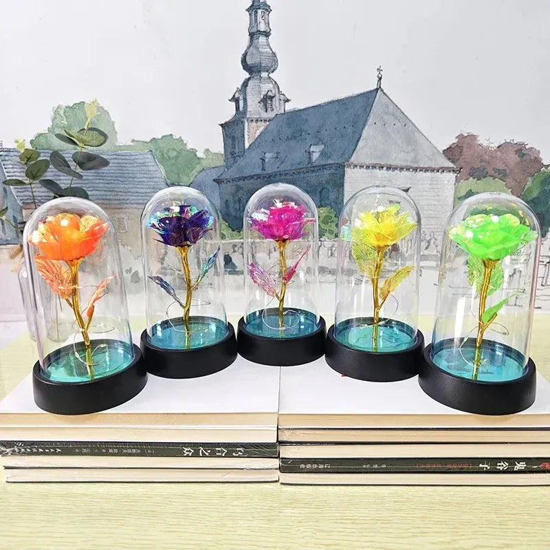 Artificial Rose Flowers Valentines Day Gift for Girlfriend Eternal Rose LED Light Foil Flower Wedding Decor Christmas Gifts Artificial Rose Flowers Valentines Day Gift for Girlfriend Eternal Rose LED Light Foil Flower Wedding Decor Christmas Gifts