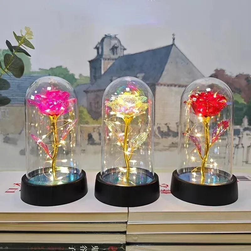 Artificial Rose Flowers Valentines Day Gift for Girlfriend Eternal Rose LED Light Foil Flower Wedding Decor Christmas Gifts Artificial Rose Flowers Valentines Day Gift for Girlfriend Eternal Rose LED Light Foil Flower Wedding Decor Christmas Gifts