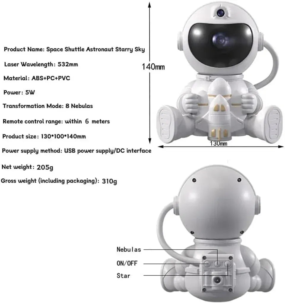 Astronaut Galaxy Projector 8 Color Nebula & Galaxy Night Light Astronaut Galaxy Projector 8 Color Nebula & Galaxy Night Light