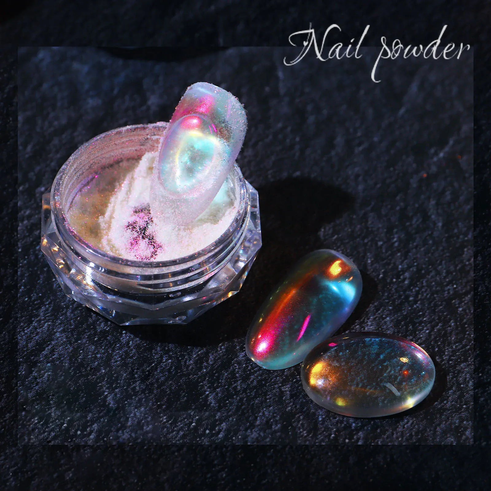 Aurora Chrome Nail Glitter Powder | Rainbow Mirror Laser Pigment for Nail Art Aurora Chrome Nail Glitter Powder — Rainbow Mirror & Laser Gel Pigment for Nail Art