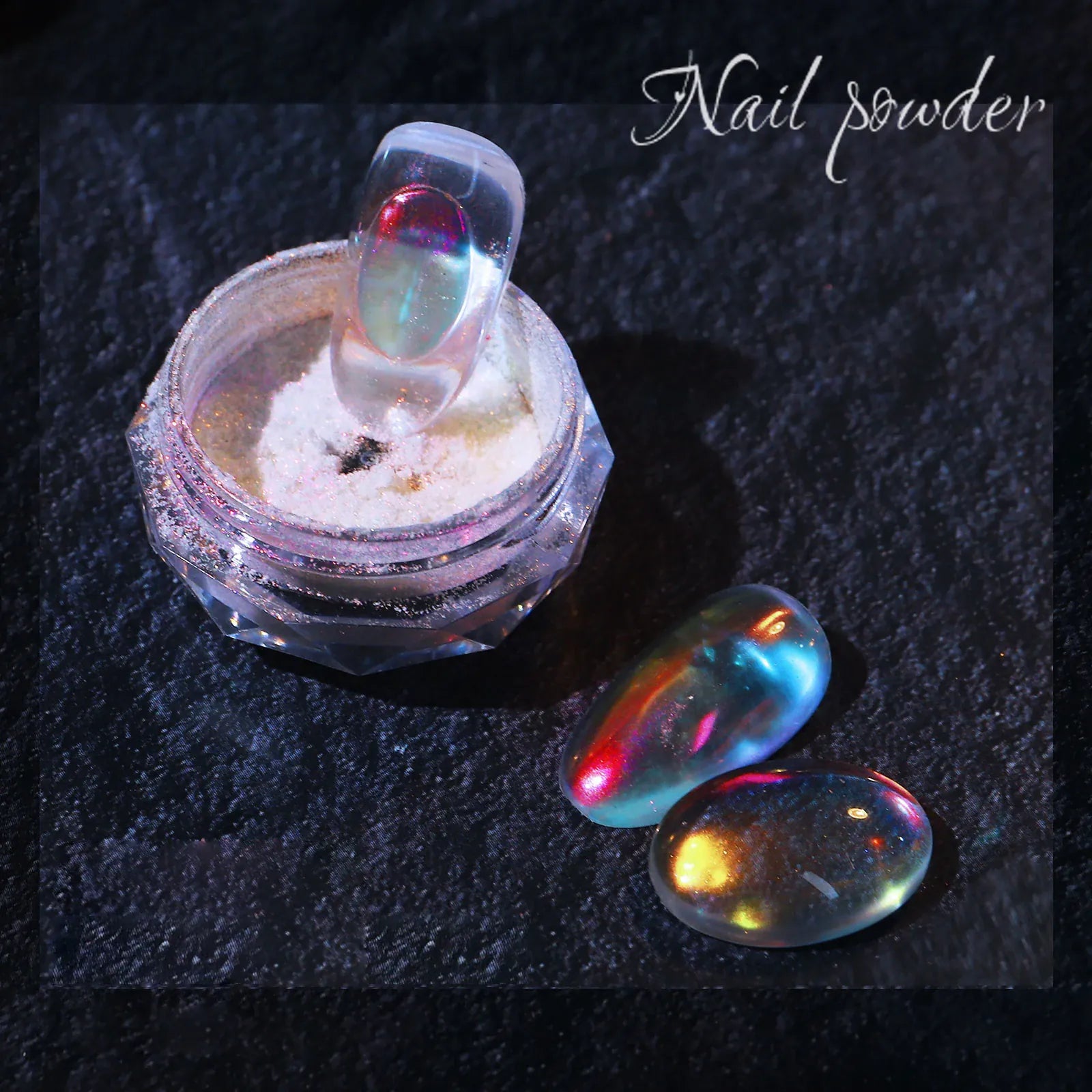Aurora Chrome Nail Glitter Powder | Rainbow Mirror Laser Pigment for Nail Art Aurora Chrome Nail Glitter Powder — Rainbow Mirror & Laser Gel Pigment for Nail Art