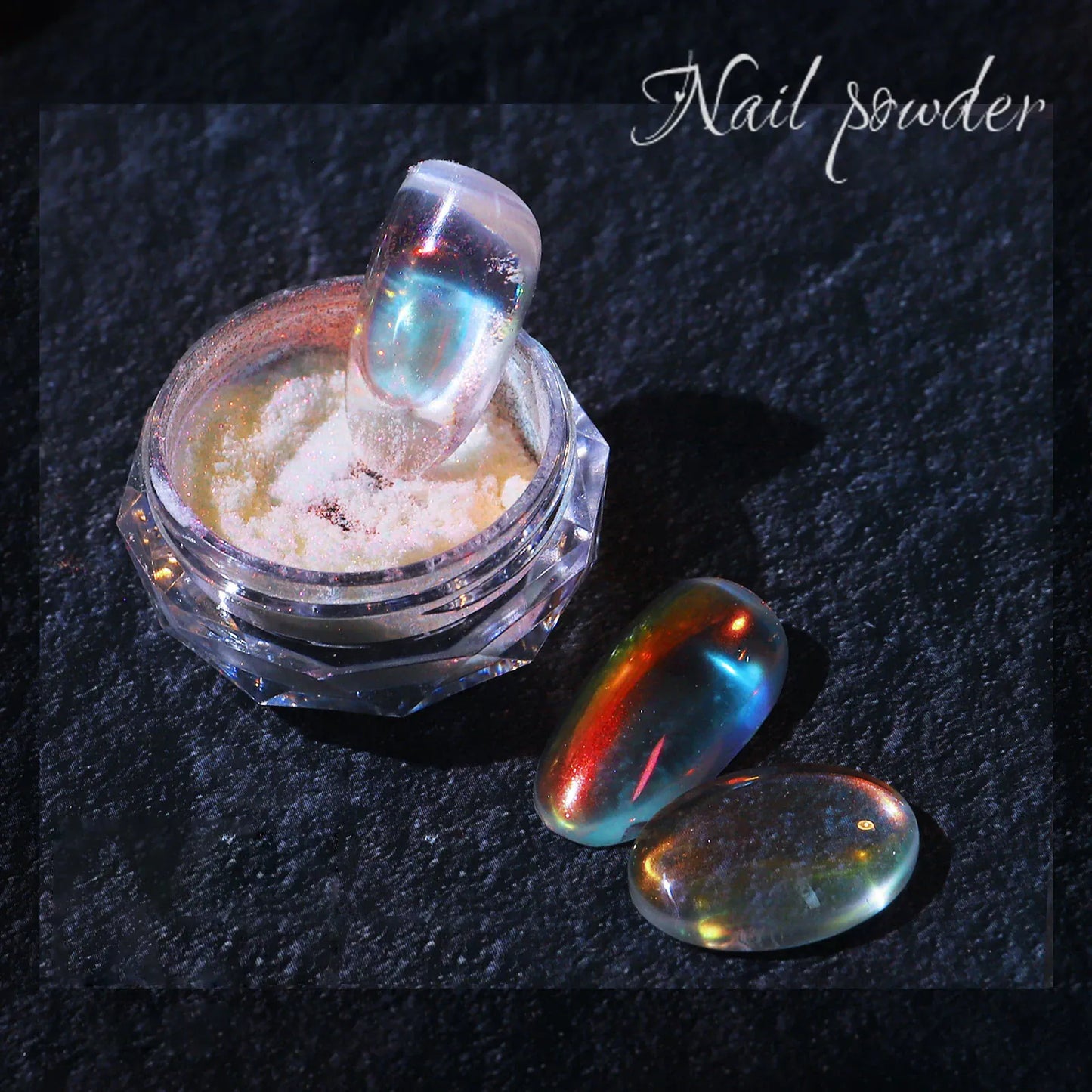 Aurora Chrome Nail Glitter Powder | Rainbow Mirror Laser Pigment for Nail Art Aurora Chrome Nail Glitter Powder — Rainbow Mirror & Laser Gel Pigment for Nail Art