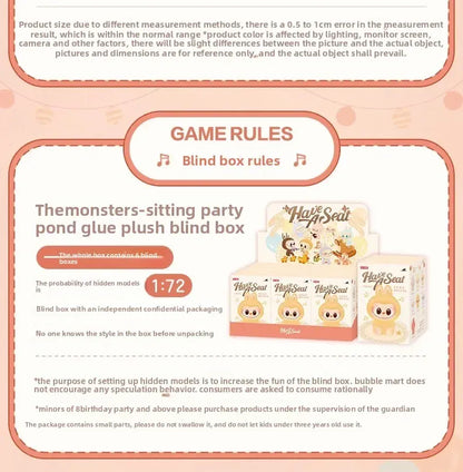 Authentic Pop Mart THE MONSTERS LABUBU Sitting Party Blind Box Figurine Pendant Authentic Pop Mart THE MONSTERS LABUBU Sitting Party Blind Box Figurine Pendant