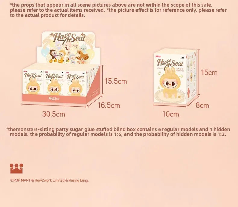 Authentic Pop Mart THE MONSTERS LABUBU Sitting Party Blind Box Figurine Pendant Authentic Pop Mart THE MONSTERS LABUBU Sitting Party Blind Box Figurine Pendant