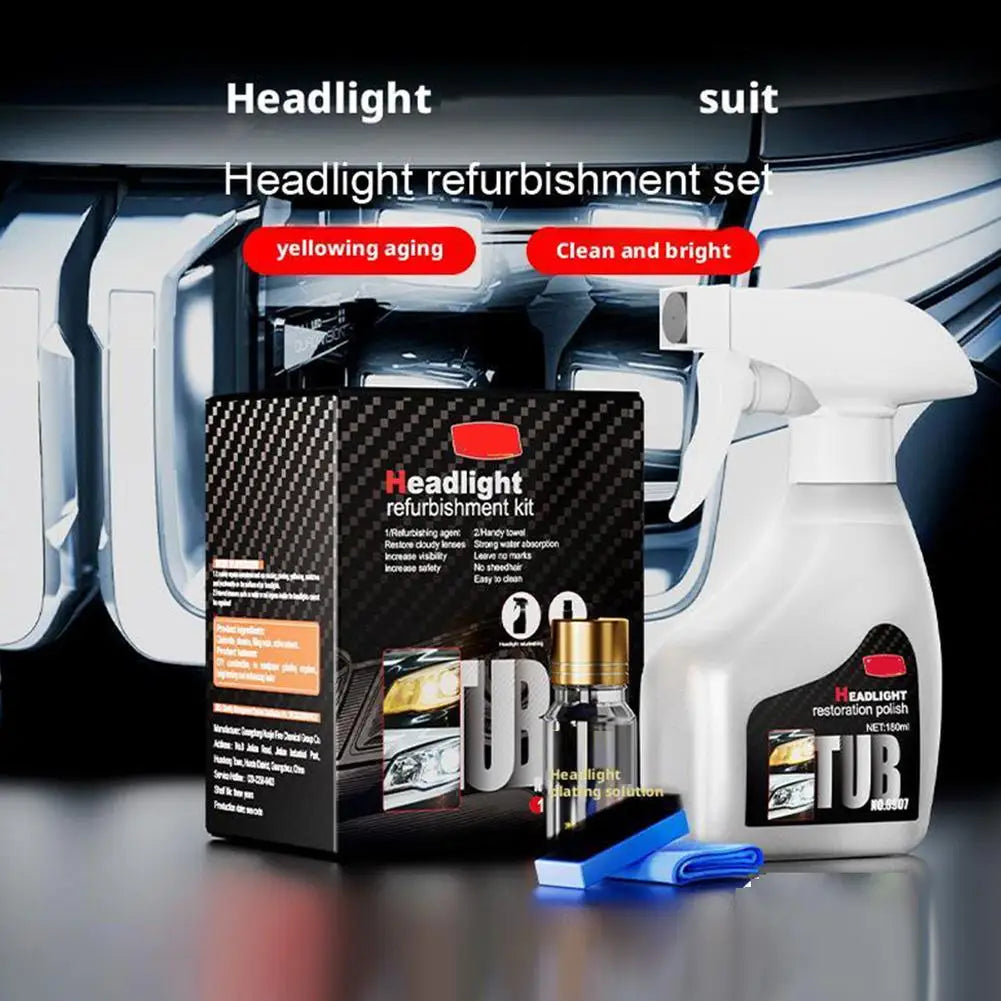 Automotive Headlight Restorer Headlight Refurbishment And Repair Fluid Kit Headlight Polishing Restoration Cleaning Tool Automotive Headlight Restorer Headlight Refurbishment And Repair Fluid Kit Headlight Polishing Restoration Cleaning Tool