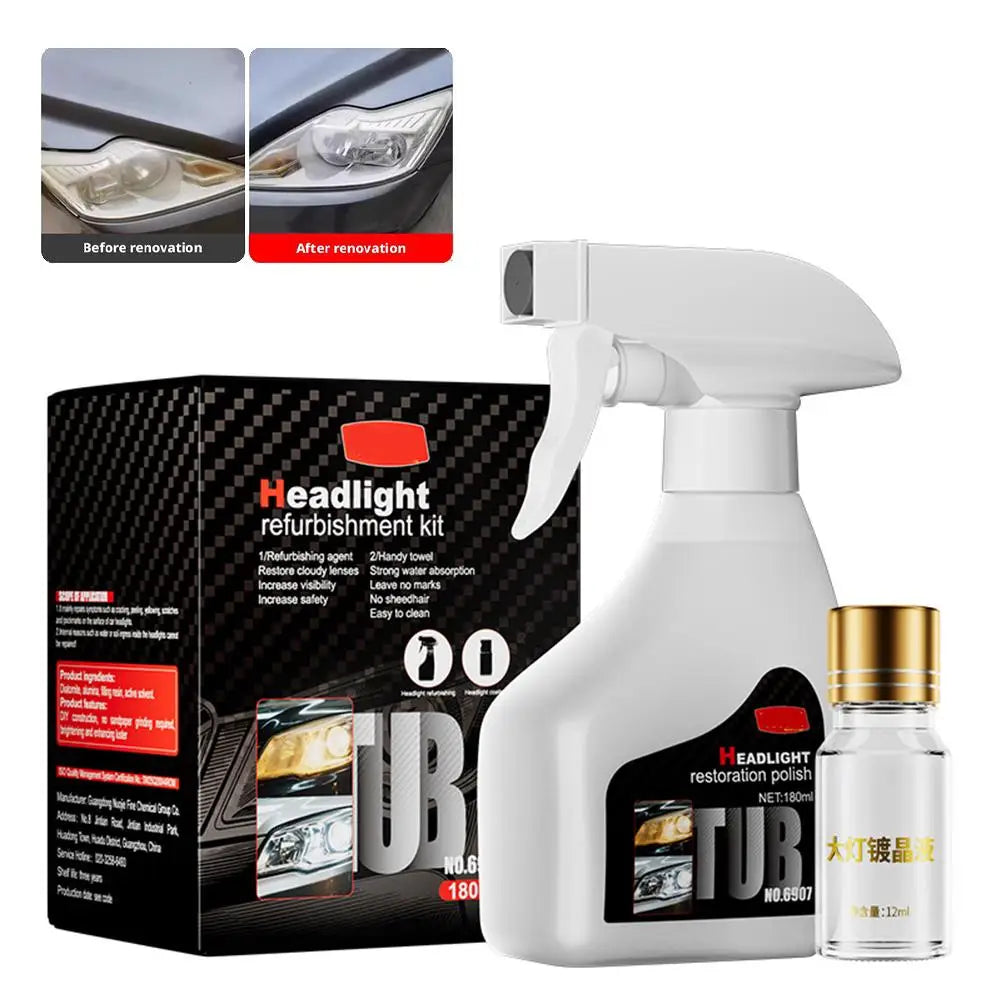 Automotive Headlight Restorer Headlight Refurbishment And Repair Fluid Kit Headlight Polishing Restoration Cleaning Tool Automotive Headlight Restorer Headlight Refurbishment And Repair Fluid Kit Headlight Polishing Restoration Cleaning Tool