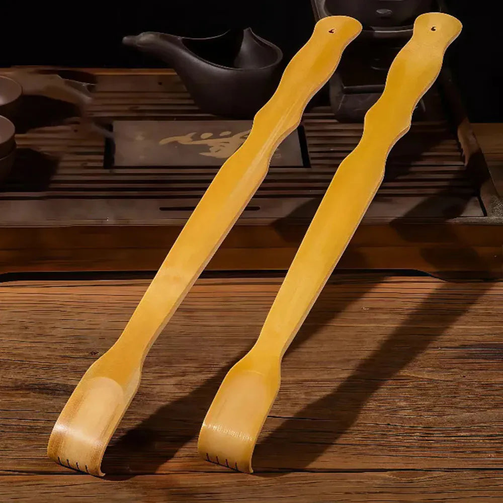 Bamboo Back Scratcher with Massage Roller | Wahooly Bamboo Back Scratcher with Massage Roller | Long-Reach Design