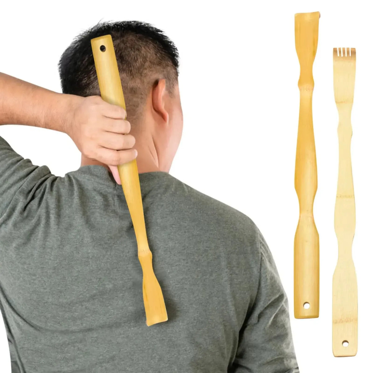 Bamboo Back Scratcher with Massage Roller | Wahooly Bamboo Back Scratcher with Massage Roller | Long-Reach Design