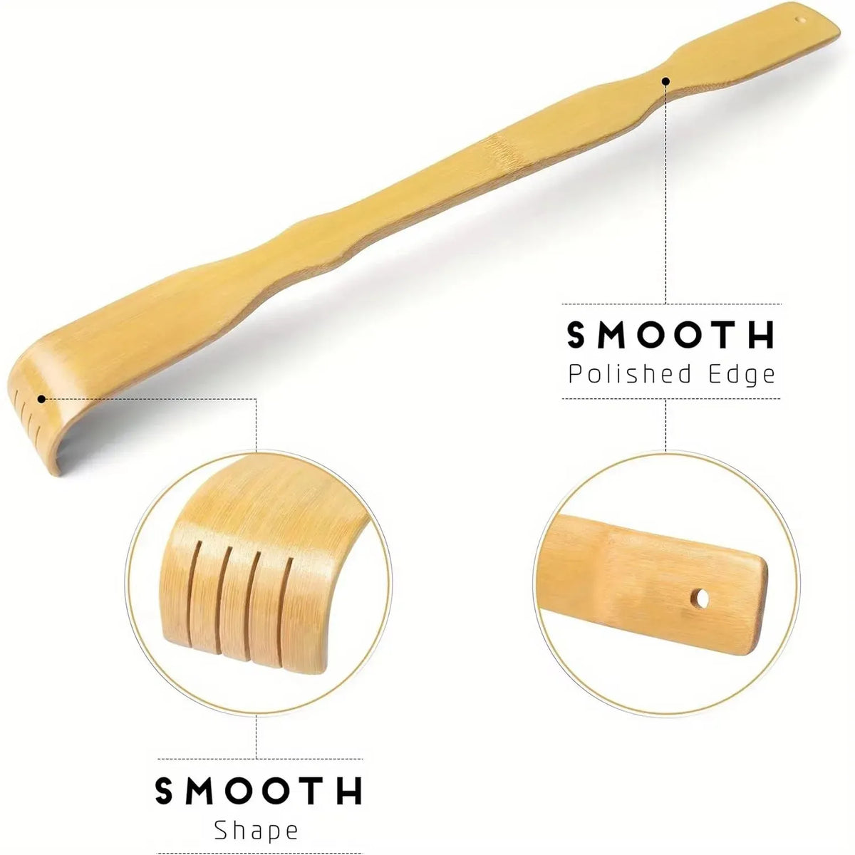 Bamboo Back Scratcher with Massage Roller | Wahooly Bamboo Back Scratcher with Massage Roller | Long-Reach Design