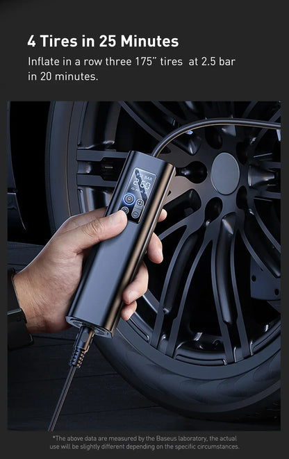 Baseus Mini Tire Inflator 12V 150PSI – Smart Digital Air Compressor for Cars | Wahooly Baseus Mini Tire Inflator – 12V 150PSI Smart Digital Air Compressor, Inflates 4 Tires in 25 Min