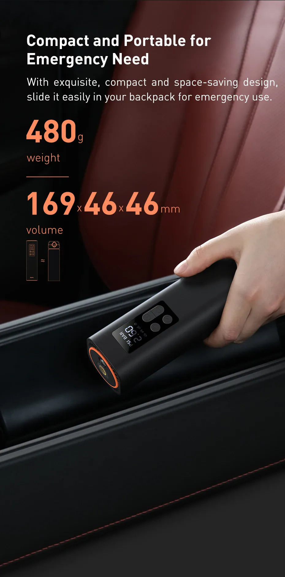 Baseus Mini Tire Inflator 12V 150PSI – Smart Digital Air Compressor for Cars | Wahooly Baseus Mini Tire Inflator – 12V 150PSI Smart Digital Air Compressor, Inflates 4 Tires in 25 Min