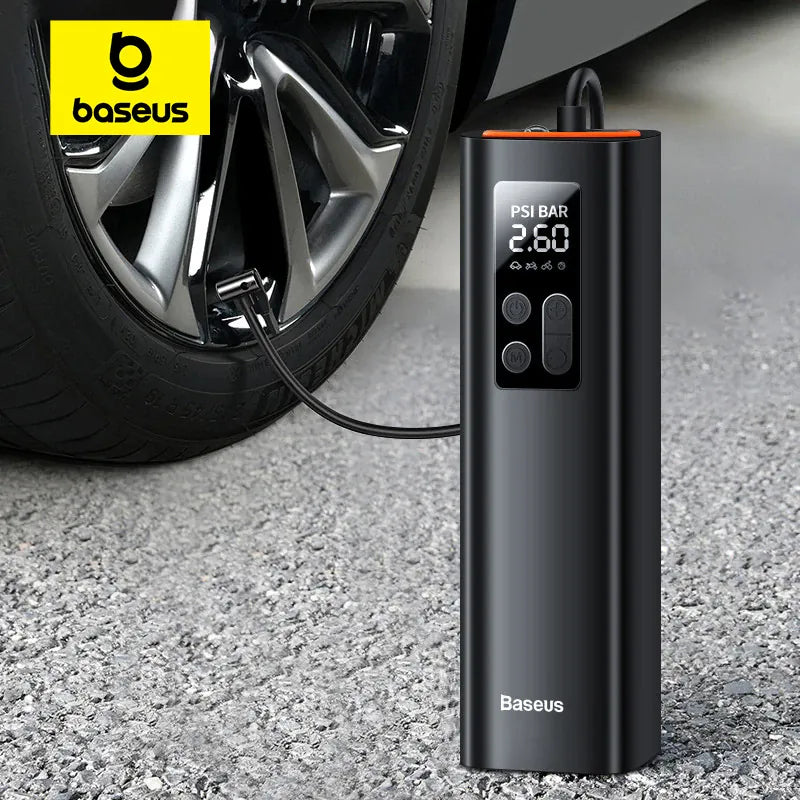 Baseus Mini Tire Inflator 12V 150PSI – Smart Digital Air Compressor for Cars | Wahooly Baseus Mini Tire Inflator – 12V 150PSI Smart Digital Air Compressor, Inflates 4 Tires in 25 Min