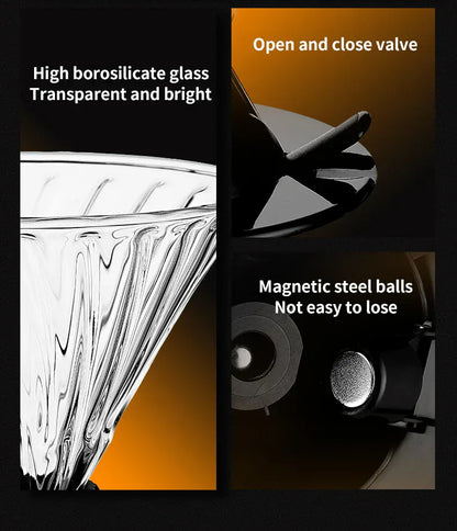 Bincoo Coffee Filter Cup Smart Filter Glass Filter Hand Brew Funnel with Stirrer Coffee Utensil Espresso Cold Brew Reusable Cone Bincoo Coffee Filter Cup Smart Filter Glass Filter Hand Brew Funnel with Stirrer Coffee Utensil Espresso Cold Brew Reusable Cone